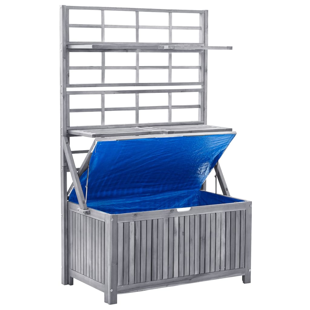 Maison Exclusive - Contenitore con Traliccio Grigio 99x55x160 cm in Legno Acacia - 6