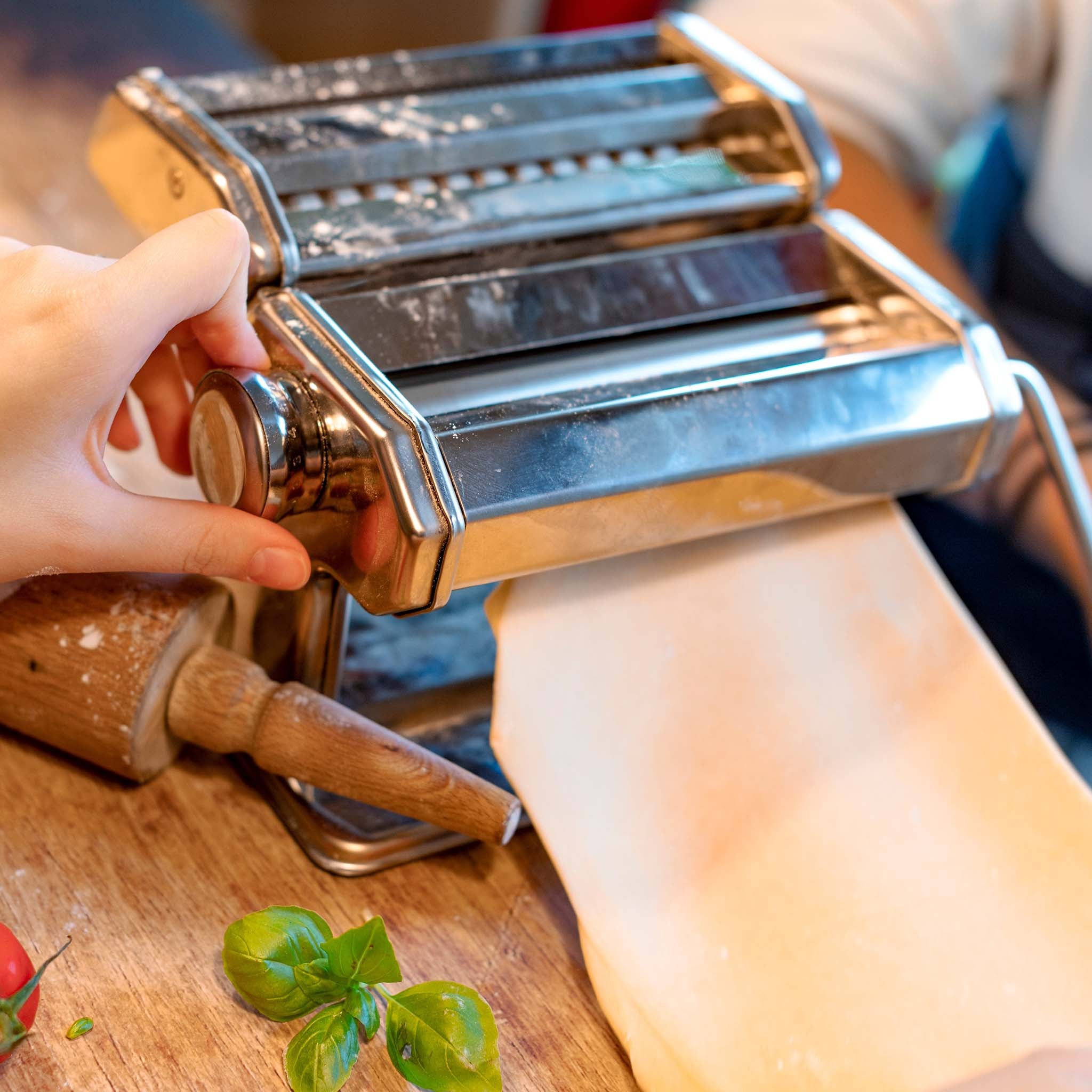 Toboli Máquina para hacer pasta manual acero inoxidable pasta fresca casera espesor ajustable 2–6 mm - 5
