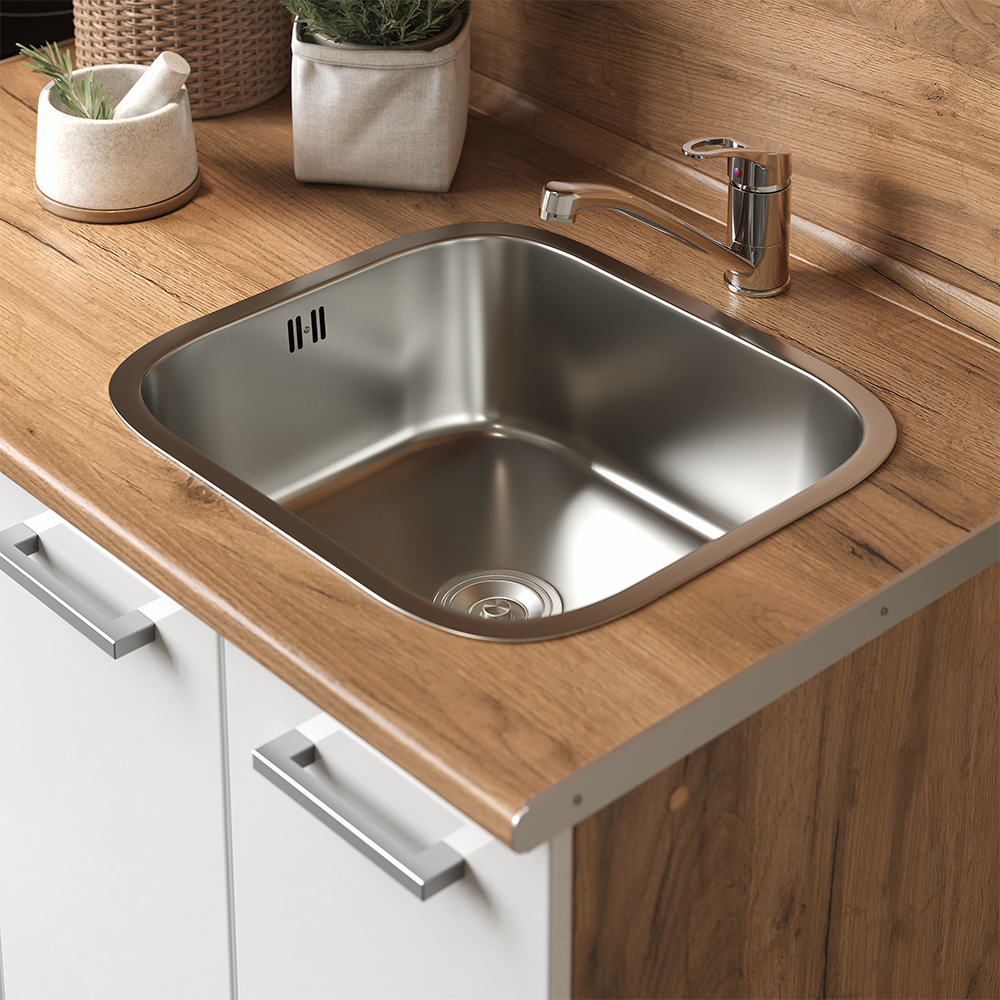 Vicco Cucina completa R-Line, Bianco lucido/oro power oak, 160 cm con colonna forno senza piano di lavoro - 4