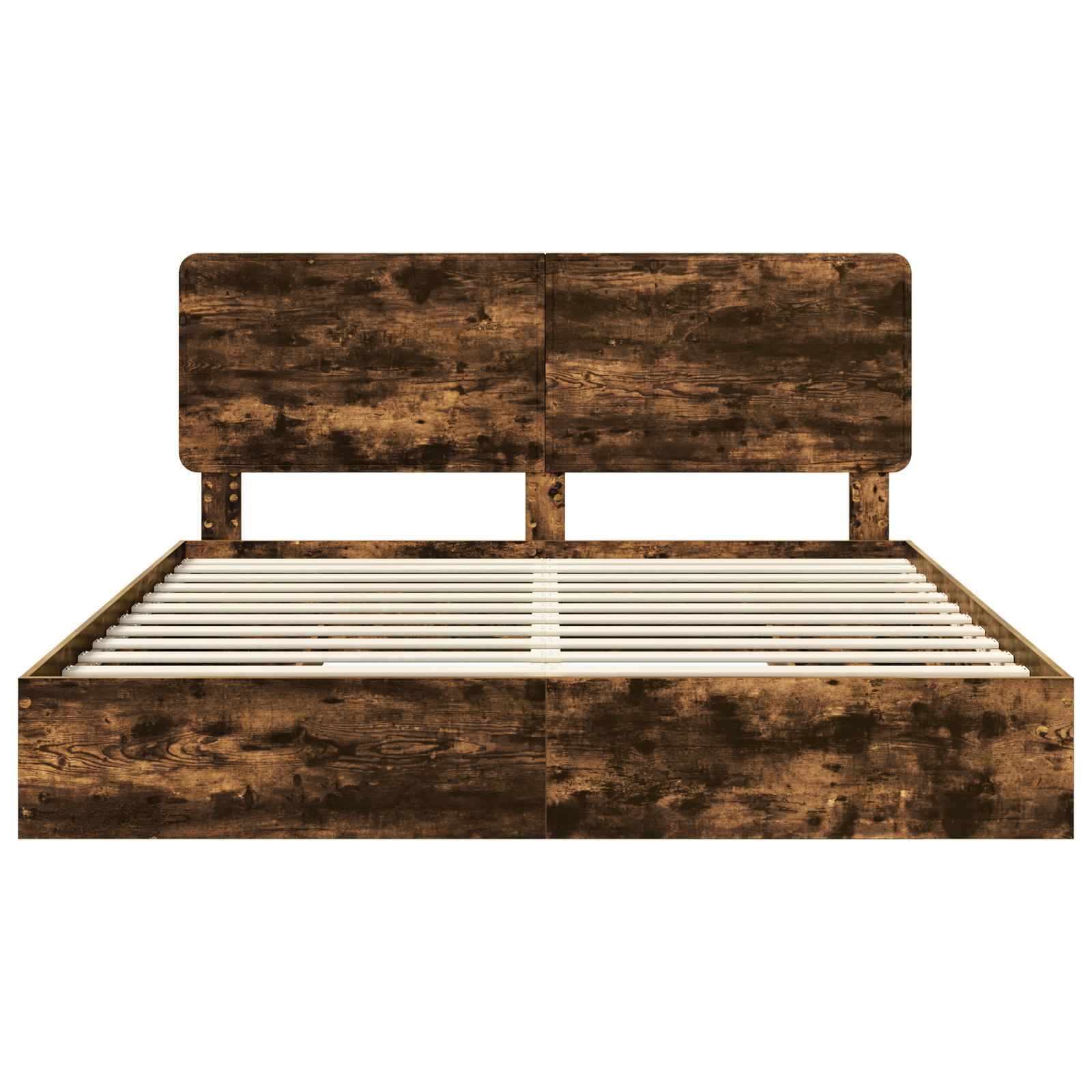 Lit avec rangement, panneau de bois, chêne fumé, pour la chambre, 180 × 200 cm - 8