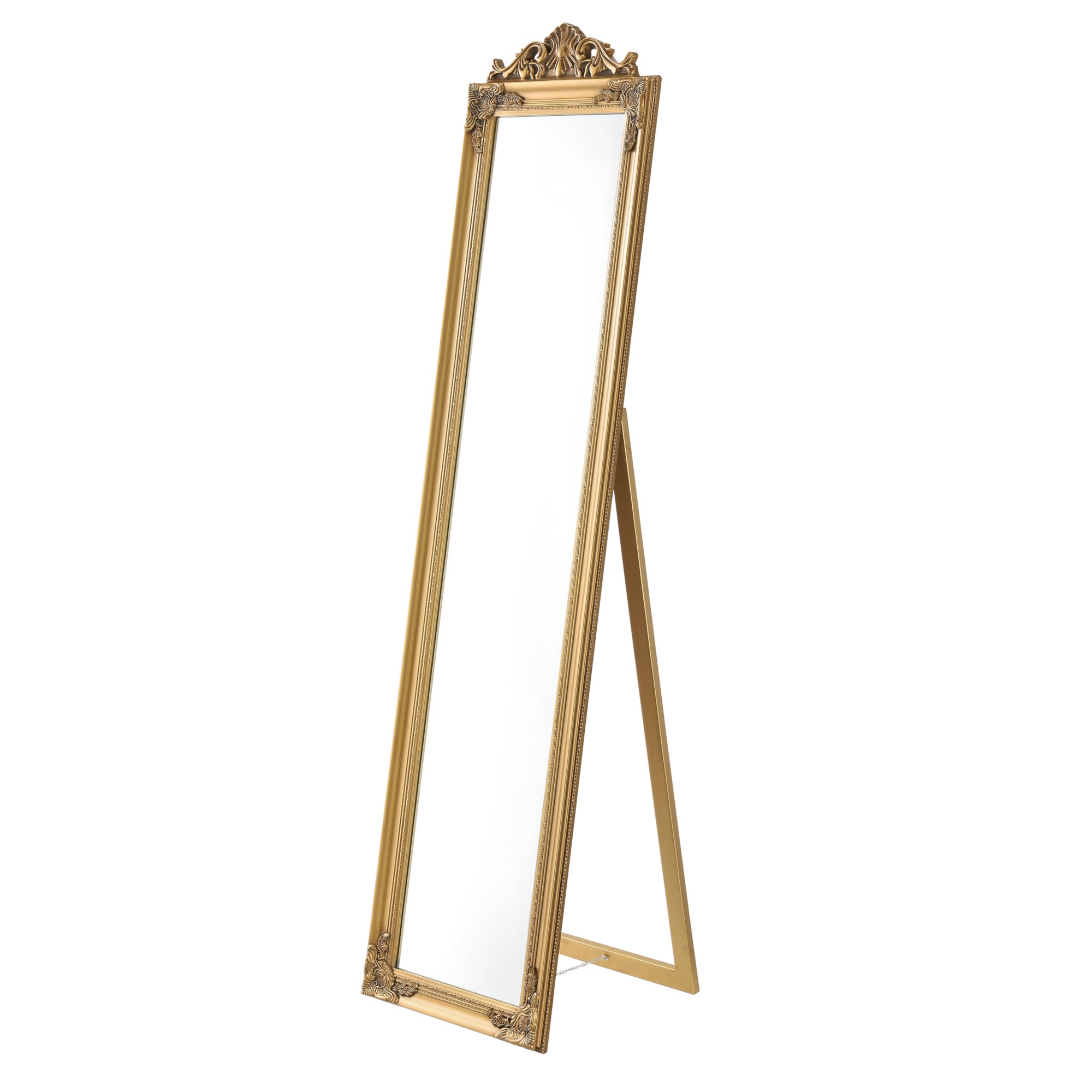 [En.casa] [En.casa] Espejo De Pie Arezzo Estilo Barroco Inclinable Eucalipto 160X40 Cm Dorado , Leroy Merlin