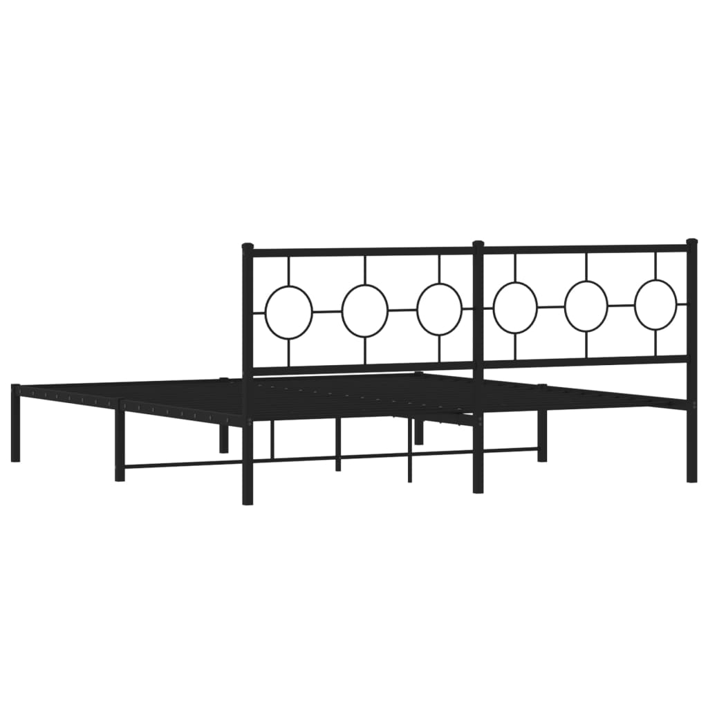 Estructura cama sin colchón con cabecero metal negro 180x200 cm vidaXL - 7
