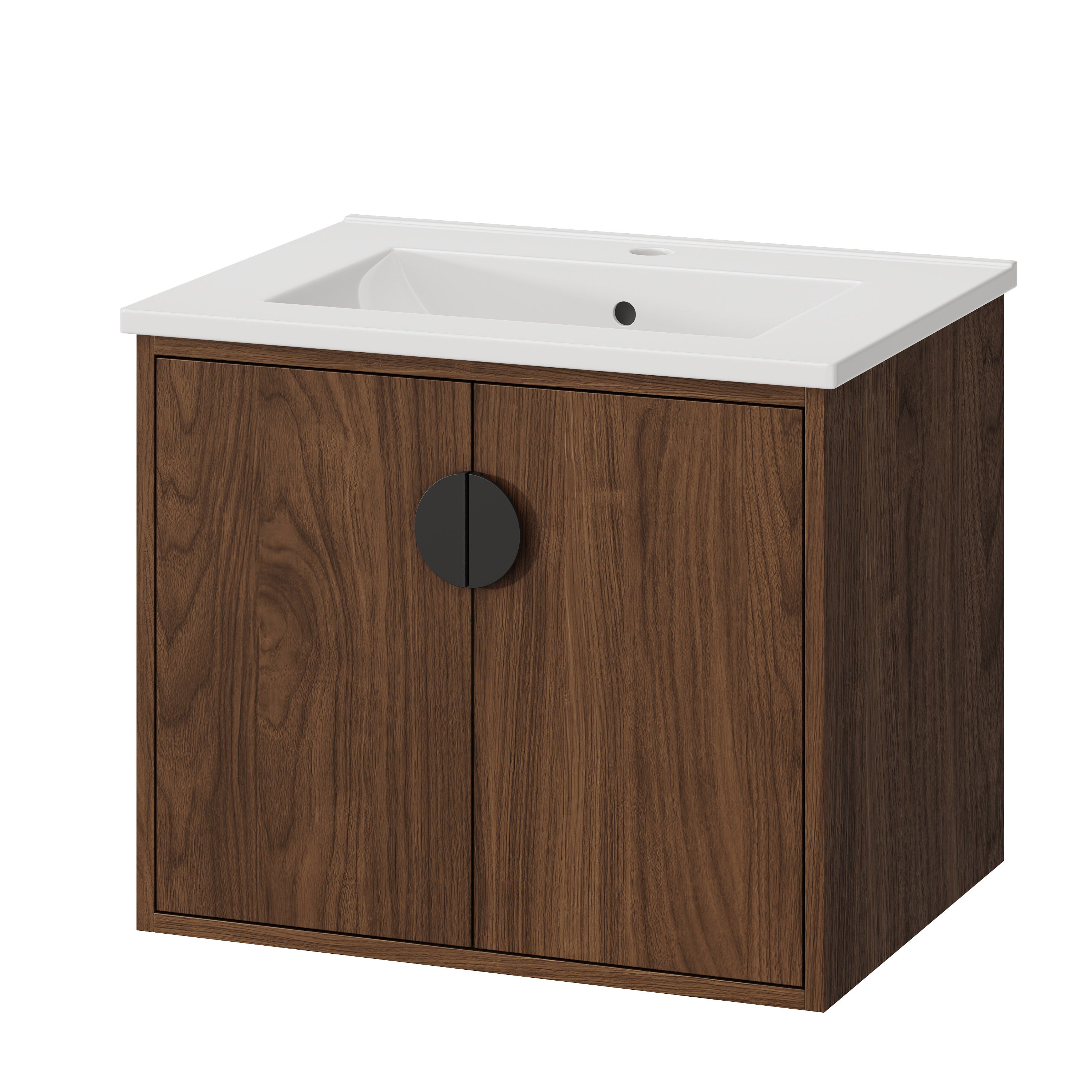 61 cm Meuble sous vasque avec vasque à encastrer - Ensemble de meubles de salle de bain 2 pièces avec vasque et meuble sous-vasque HOROW - 4