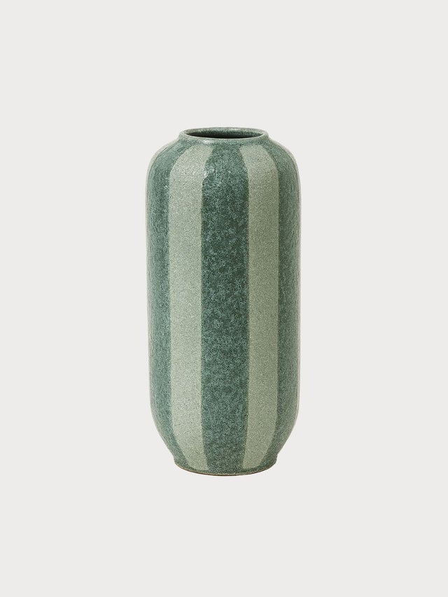 Jarrón de cerámica PAVIA verde natural | Jarrón decorativo mediterráneo | Filakia