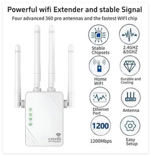 Cpl Wifi Répéteur WiFi 4 Antennes 300Mbps - Amplificateur Signal 300m² 35 Appareils Répéteur Signal 300m² Ports LAN Mode AP