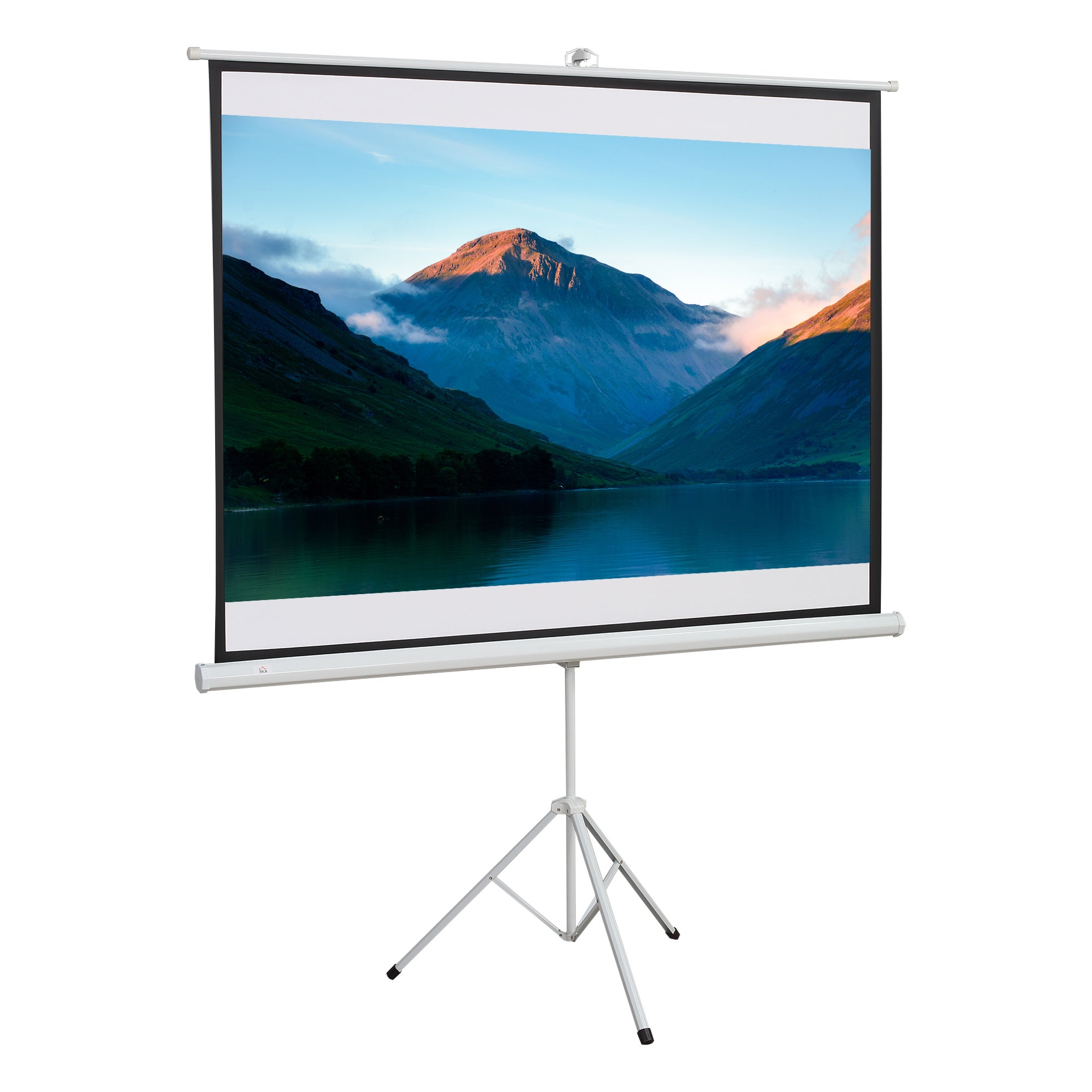 Panel Proyector Pantalla de Proyector HOMCOM plástico, metal Blanco 171x0x131 cm 001 ...
