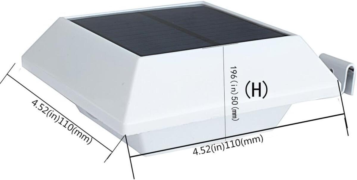 Pacote com 2 luzes solares para calhas externas, 6 luzes LED à prova d'água, sem fio, duráveis, alimentadas por energia solar para jardim, pátio, ent - 3