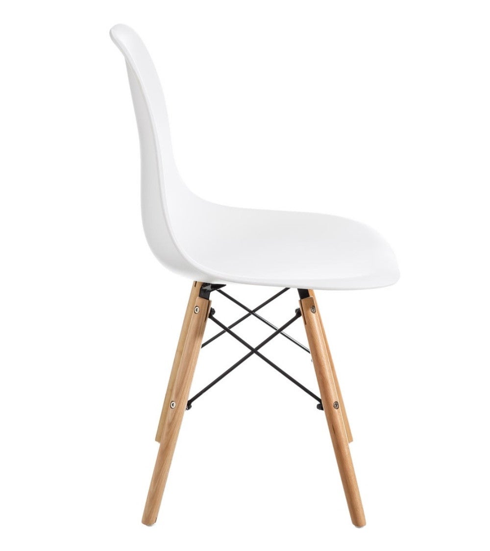 Pack 6 sillas NÓRDICA, silla comedor salón, patas en madera, color Blanco - 8