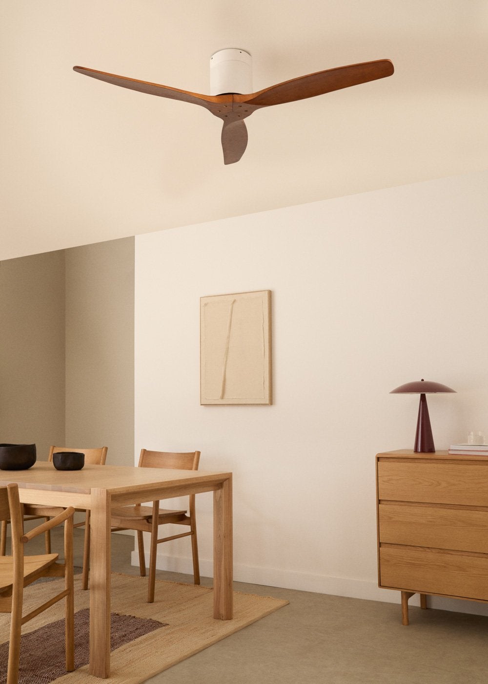 CREATE - WIND CALM M - Ventilateur de plafond silencieux 40W avec pales techniques en ABS Ø132cm sans eclaraige avec contrôleur mural - 3