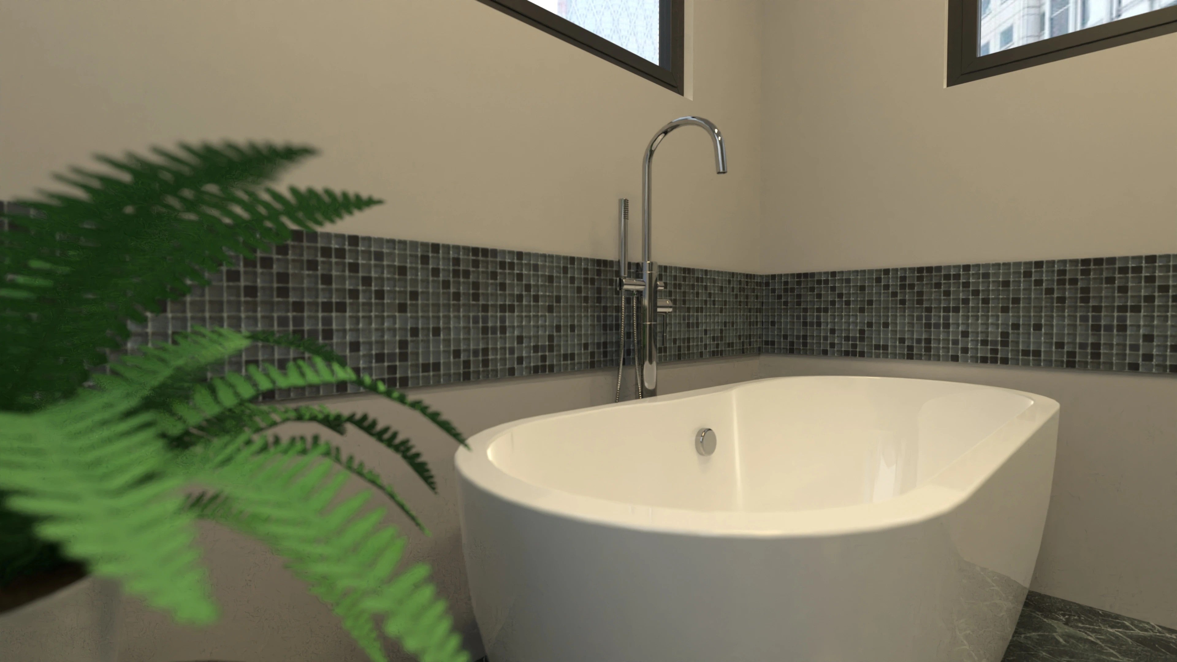 Mozaika szklana na siatce 30x30 cm, trzy odcienie szarości – 3 m² do łazienki i basenu<br>