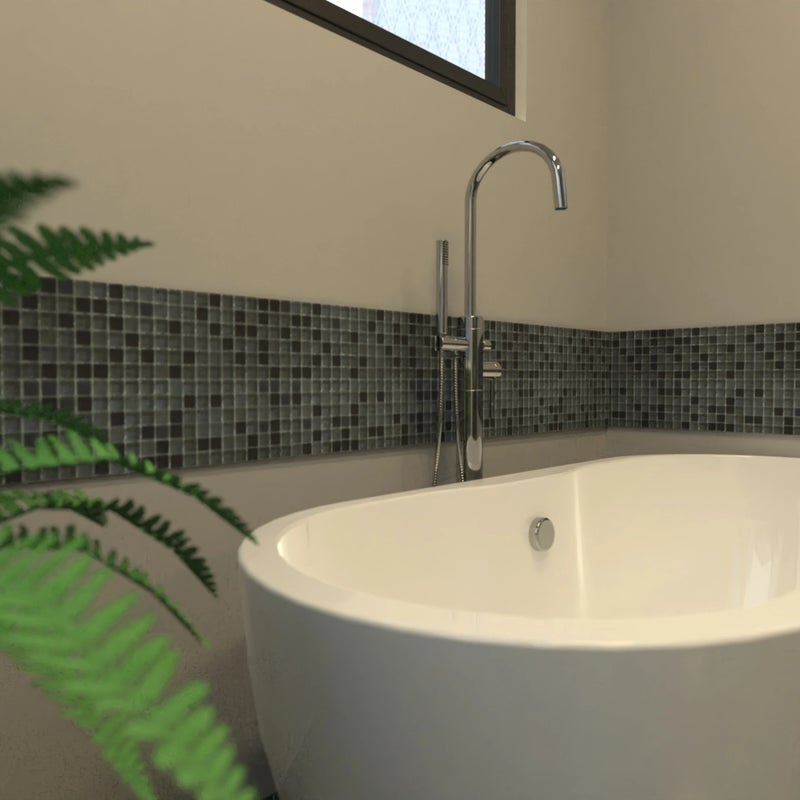 Mozaika szklana na siatce 30x30 cm, trzy odcienie szarości – 3 m² do łazienki i basenu<br>