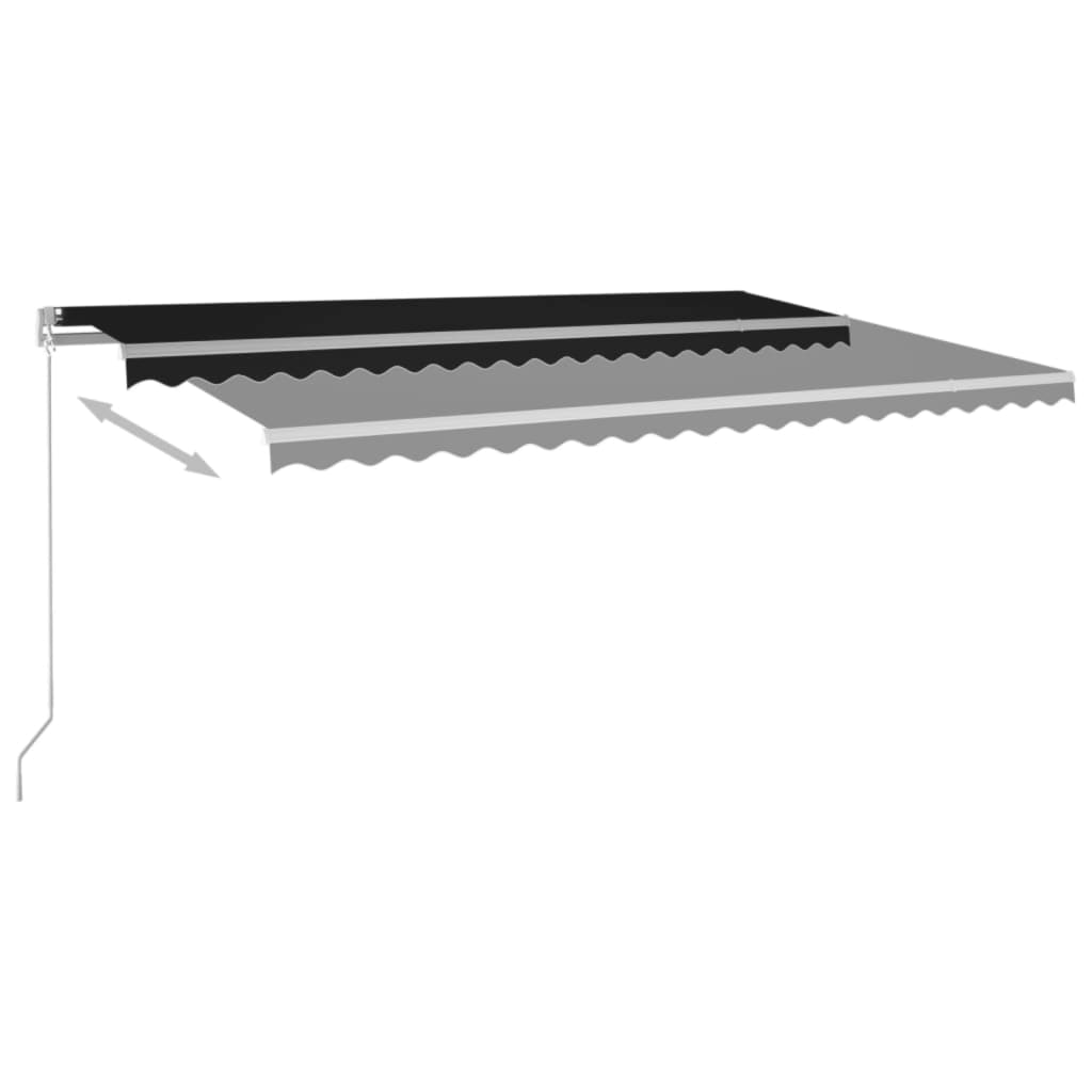 vidaXL Tenda da Sole Retrattile Manuale 500x350 cm Antracite - 3