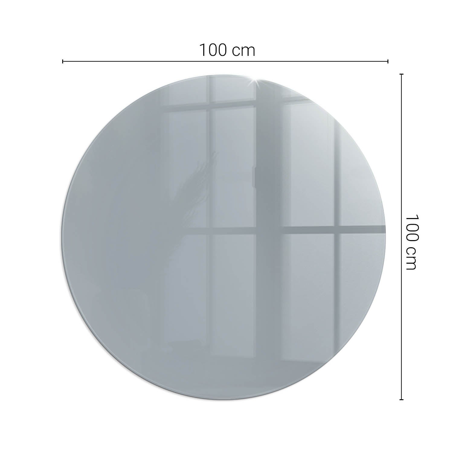 Duża szklana ochronna podkładka pod piec - fi 100 cm - Kolor Szary - TULUP - 2