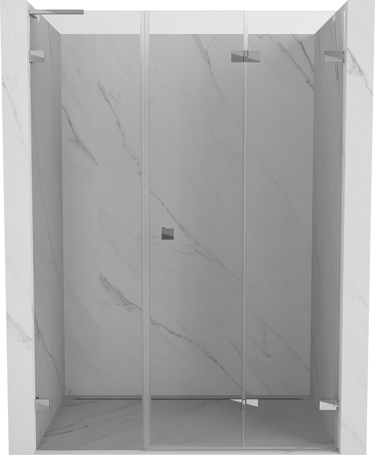 Mexen Lunar-F L drzwi prysznicowe składane prawe 135 cm, transparent, chrom - 836SL-135-050-01-00-P