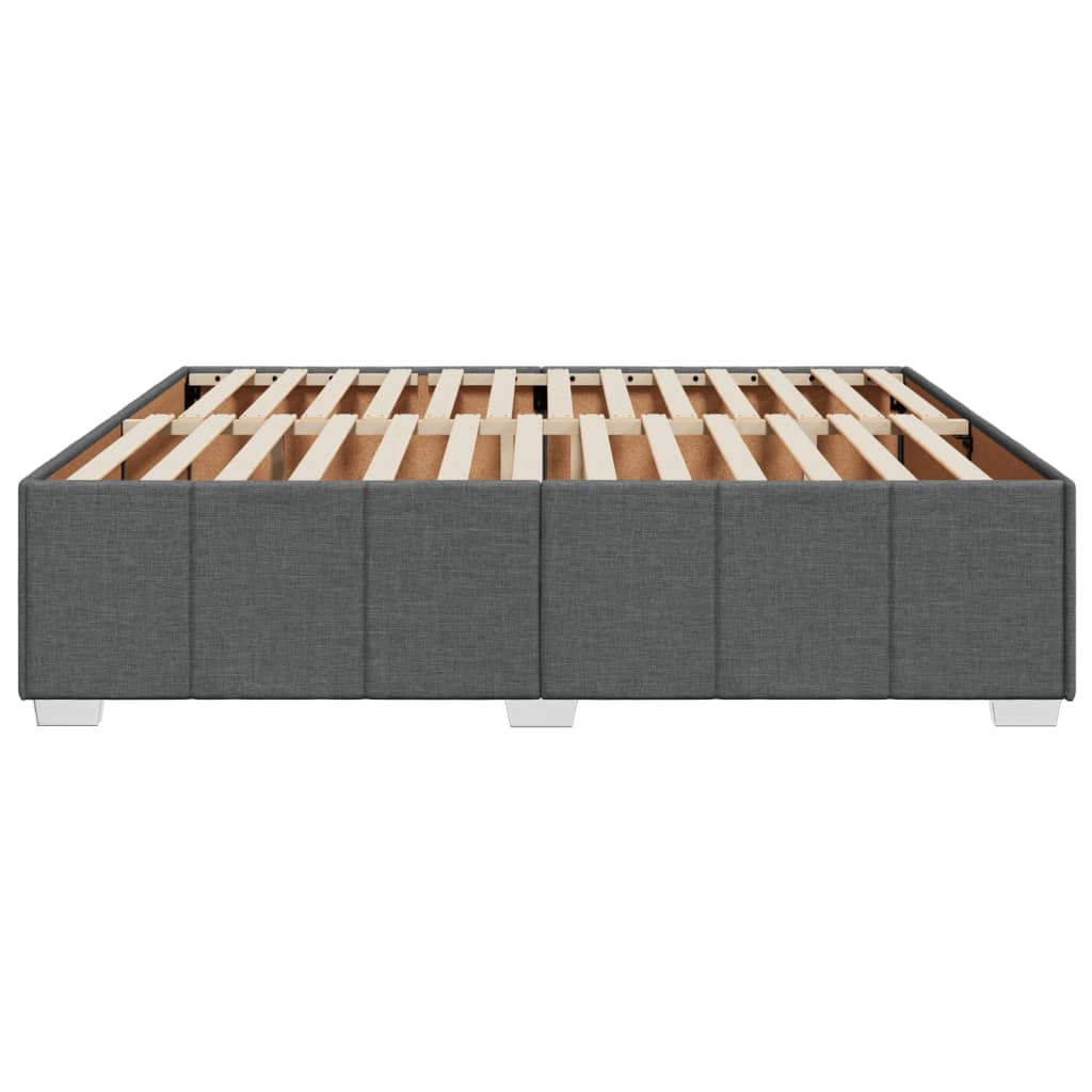 vidaXL Cadre de lit sans matelas gris foncé 200x200 cm tissu - 4