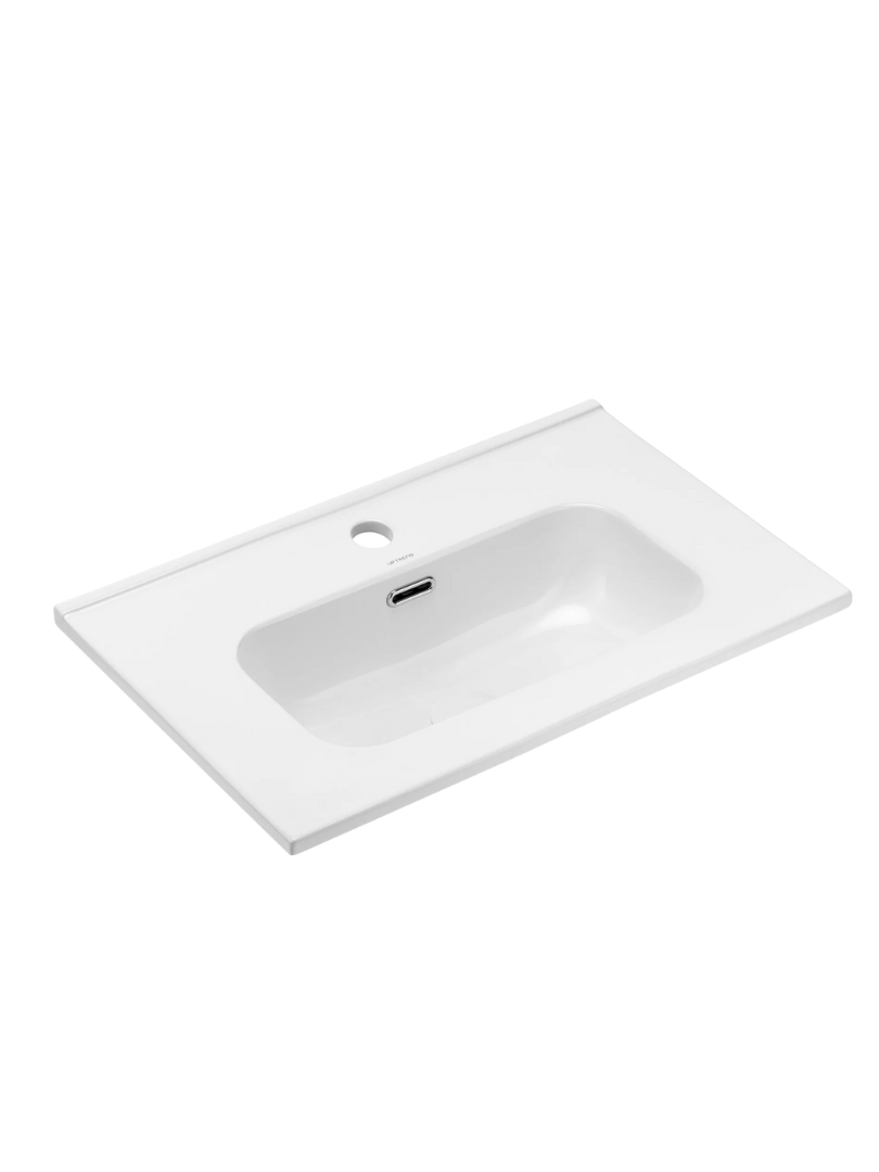 Umywalka wpuszczana Uptrend CHARO 60 biały połysk, z otworem na baterię oraz przelewem 1 szt.