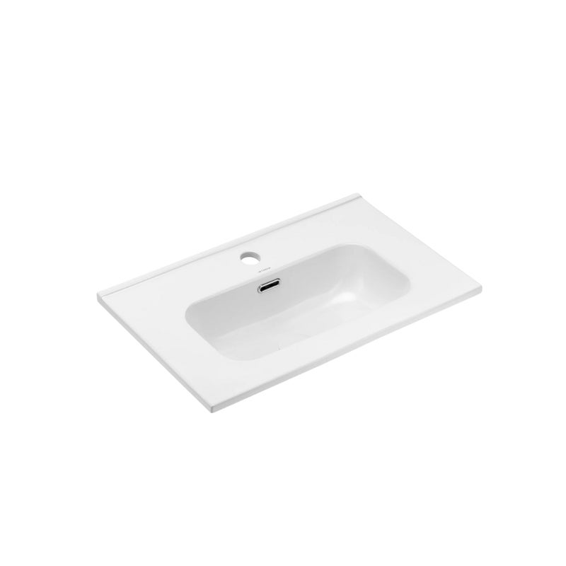 Umywalka wpuszczana Uptrend CHARO 60 biały połysk, z otworem na baterię oraz przelewem 1 szt.