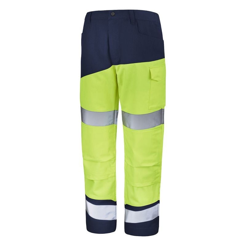 Cepovett - Pantalon avec poches genoux Fluo SAFE XP - Jaune / Bleu Marine - M - 2