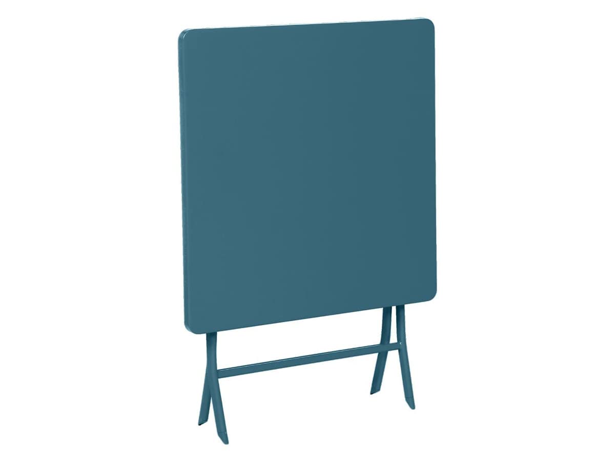 Table de jardin pliante carrée Greensboro Bleu canard - Hespéride - 6