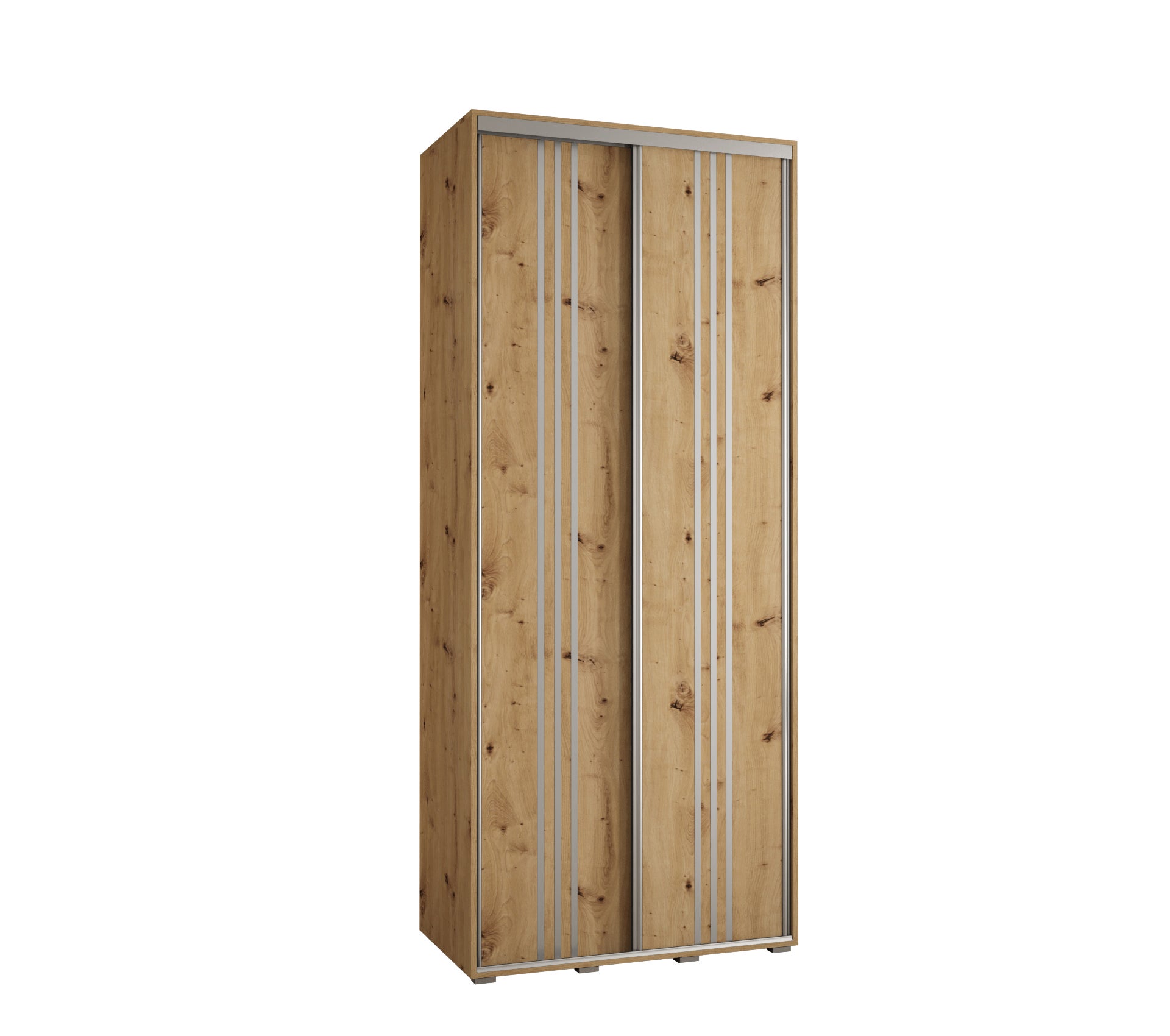 Szafa przesuwna wysoka Davos 6 120 x 45 x 235,2 cm artisan + artisan + u. srebrny - Abiks Meble
