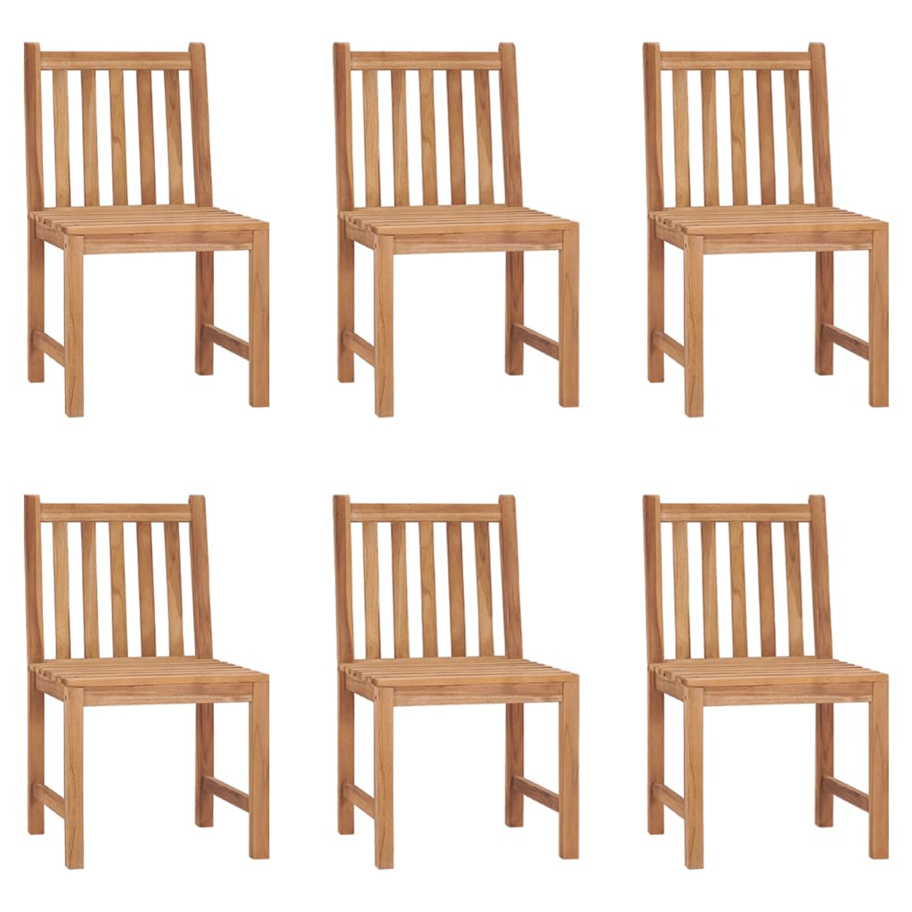 Chaises de jardin 6 pcs avec coussins Bois de teck massif 17 - 2