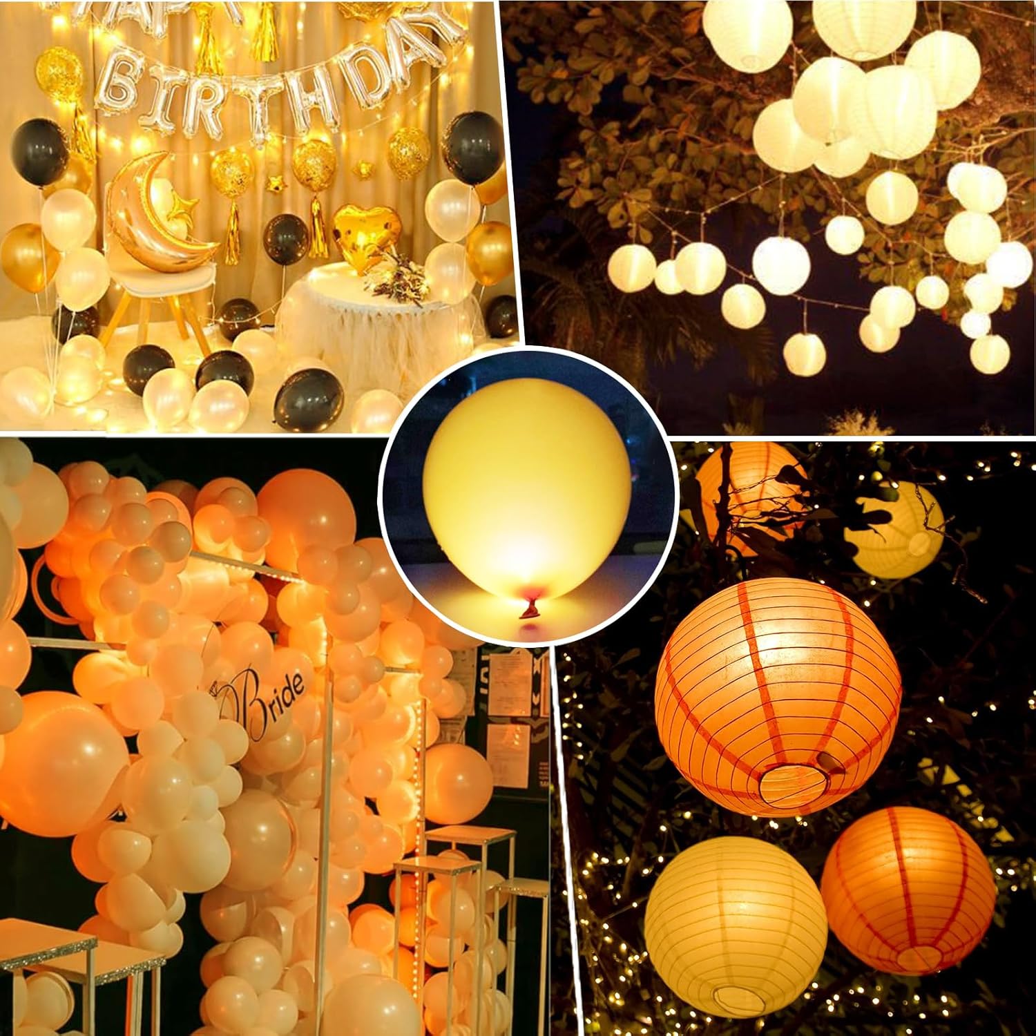50 Pièces LED Balloon Lumière, Mini Ballons Lampes pour Deco Anniversaire, Noël, Nouvel An, Halloween, Fêtes, Mariage, Intérieure Extérieure - 3