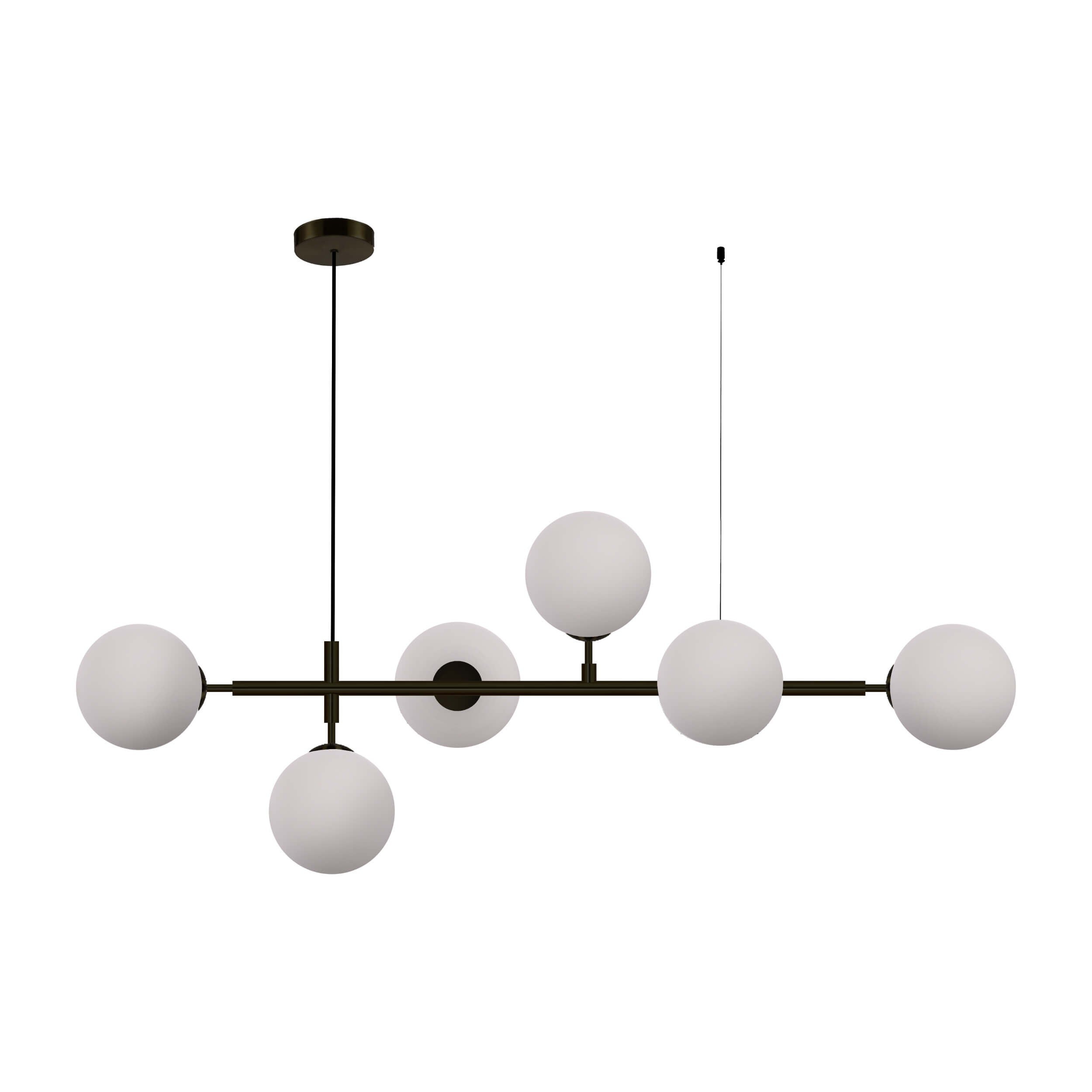 Lampa wisząca Alisa czarno-biała, 6 x E14 x 40W, wymiary: 78 x 125 cm, metal, Light Prestige