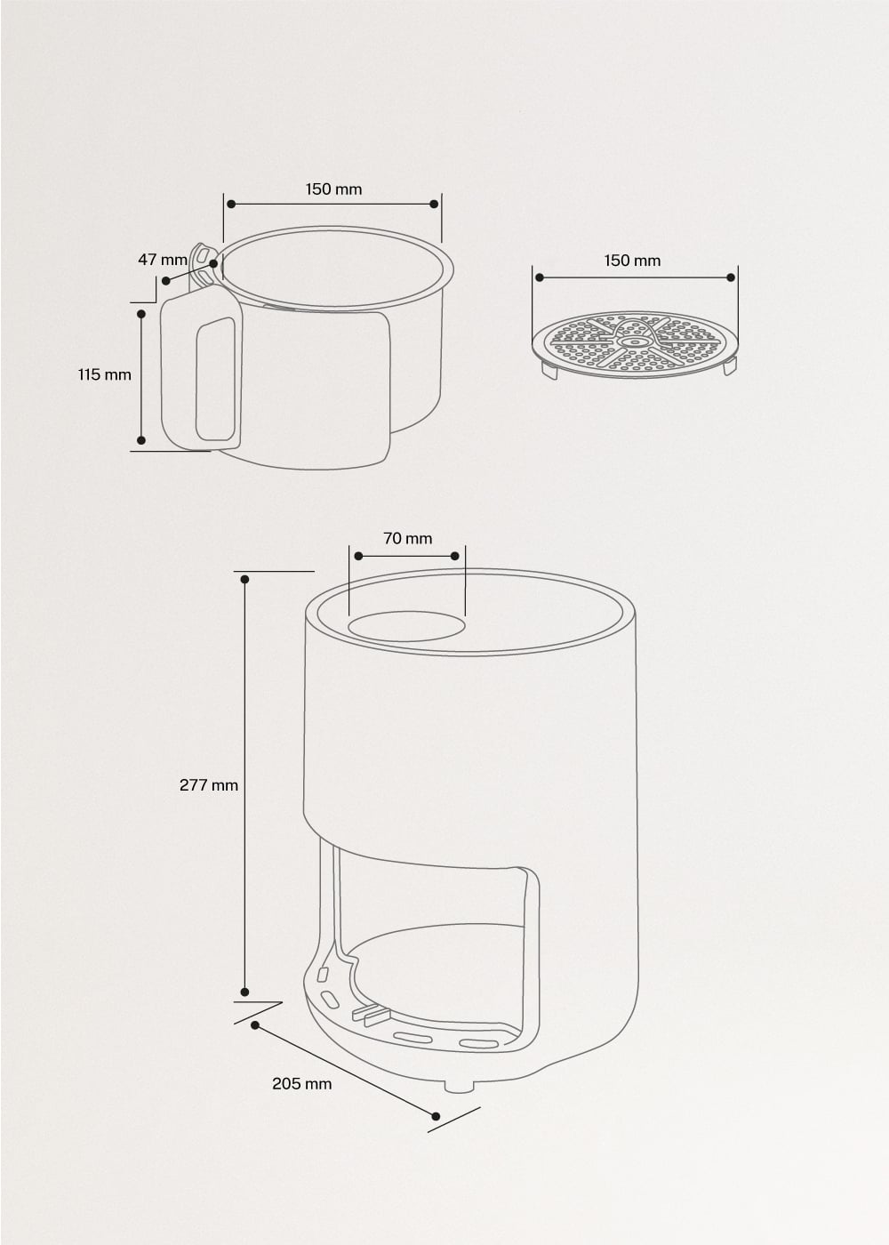 CREATE - AIR FRYER - Frytkownica beztłuszczowa 1,5 L - Terracotta - 8
