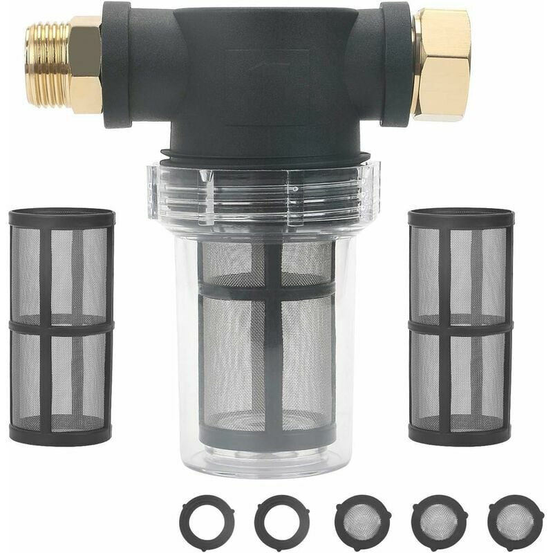 Filtro Per Pompa Acqua In Linea – Maglia 50, Attacco 1/2", Design Trasparente Per Irrigazione E Idropulitrici