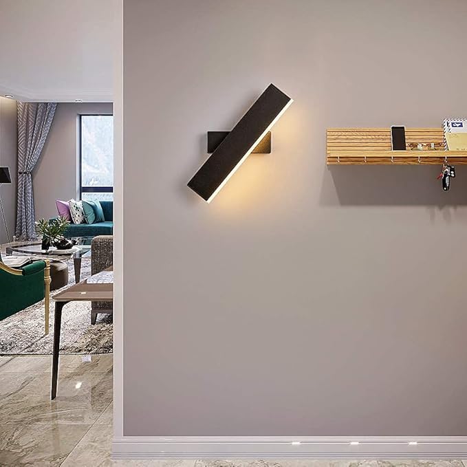 GOECO Applique Murale LED moderne, Lampe Murale angle réglable 8W, Luminaire Murale rectangulaire 30CM, pour Chambre Salon Escalier Couloir, nch - 5
