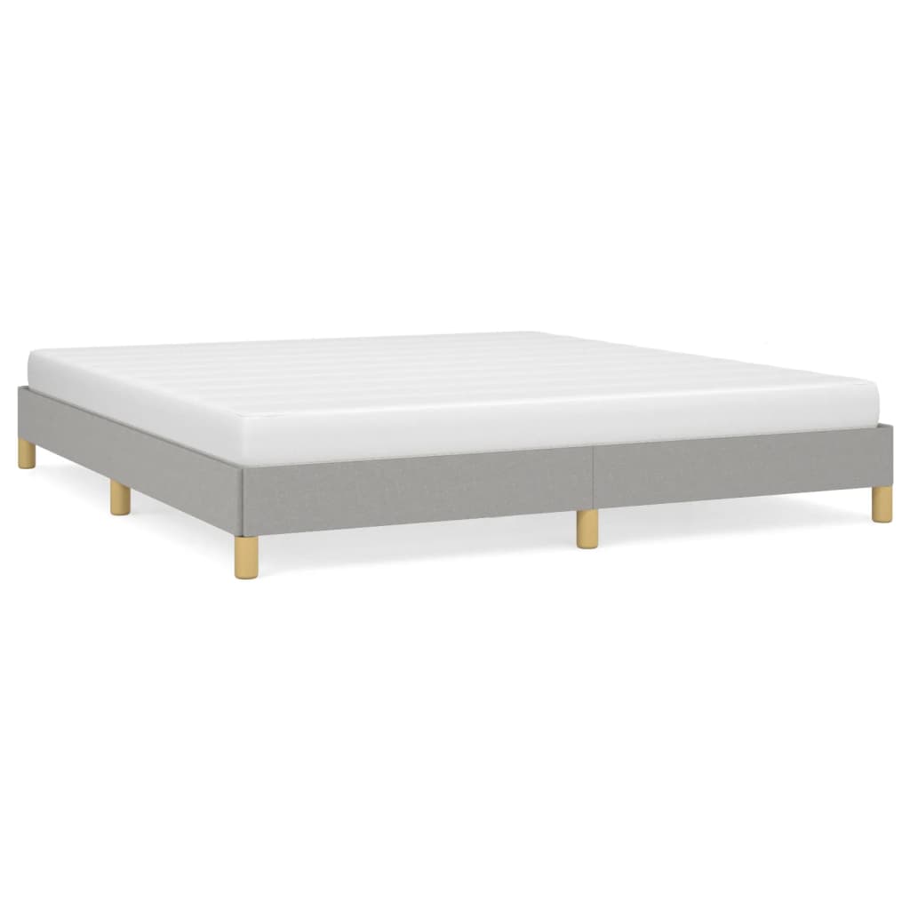 Cadre de lit sans matelas gris clair 180 x 200 cm en tissu - 2