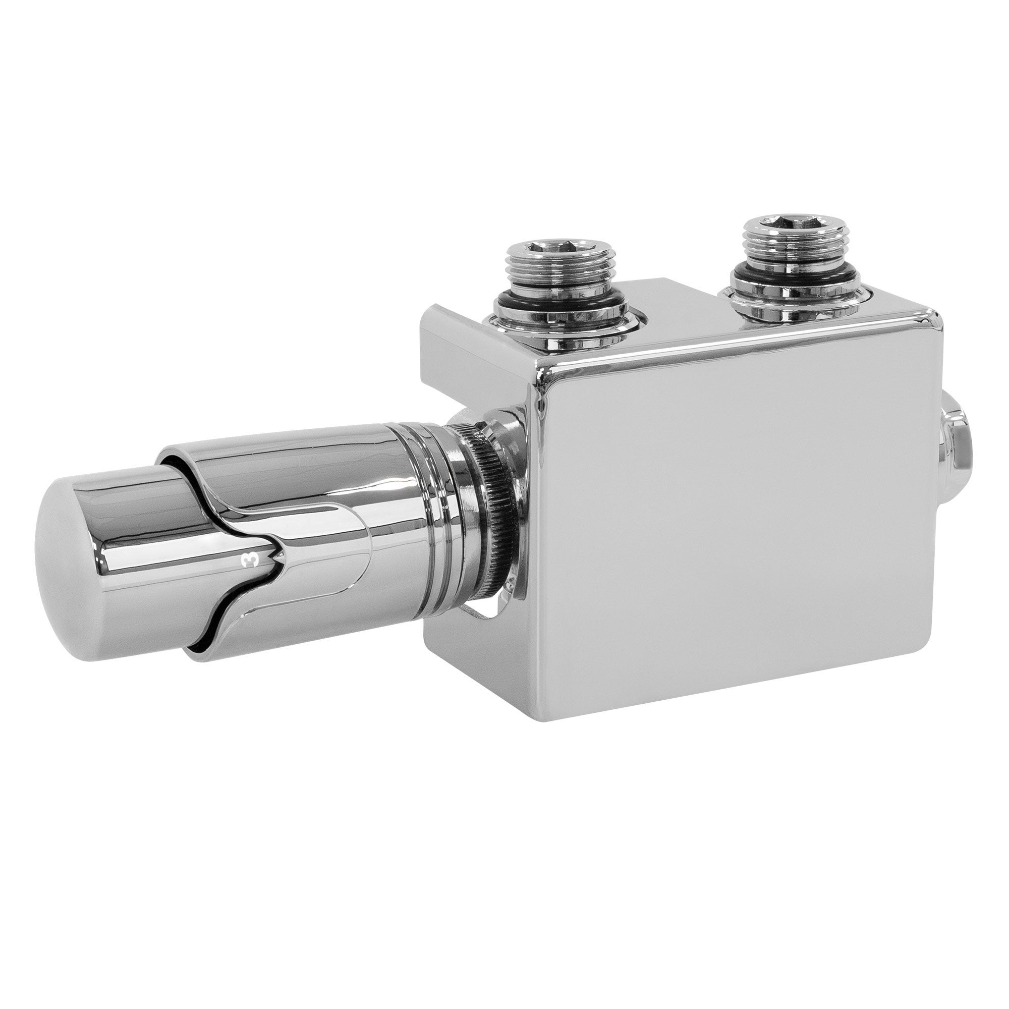 Set robinet termostatic universal LuxeBath, bloc racordare monobloc tur-retur, interax 50 mm, racord 1/2-3/4, cap 5 trepte, perete/pardoseala, cromat