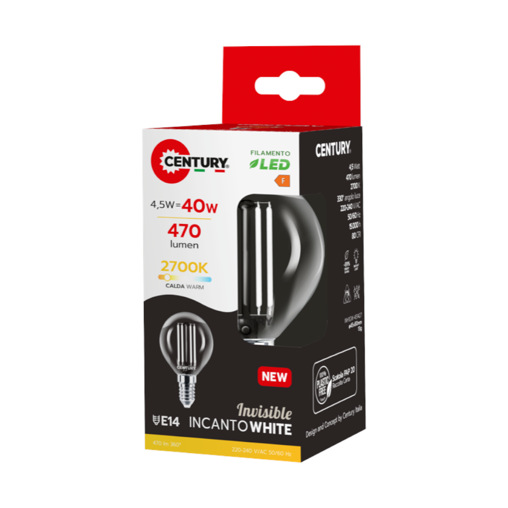 FIL LAMPE LED SFERA INCANTO BLANC SIÈCLE VOLT CHAUD 230 WATTS 4,5 LUMEN 470 E27 - 2