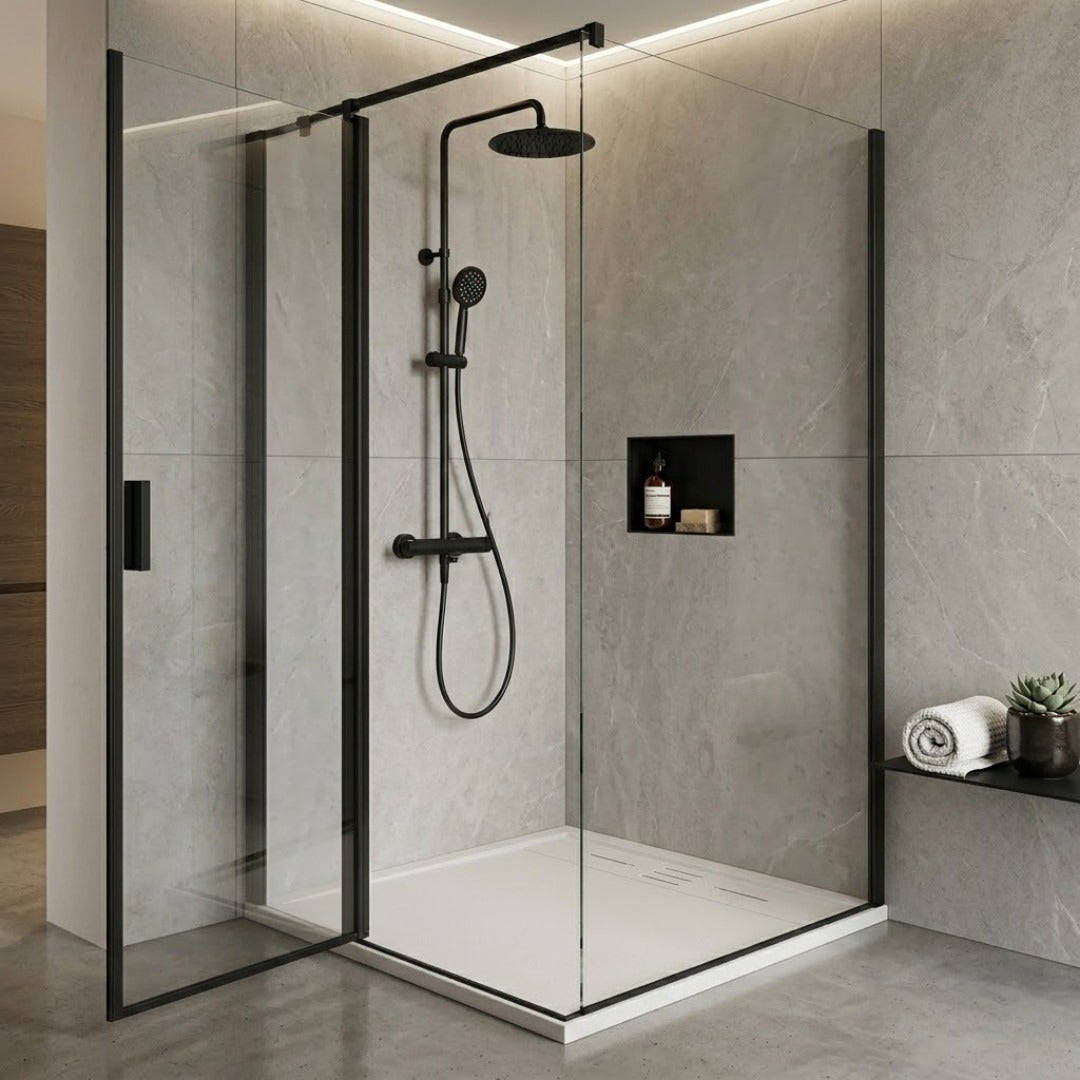 Receveur Résine 90 x 90 Façon Ardoise Blanc - 2