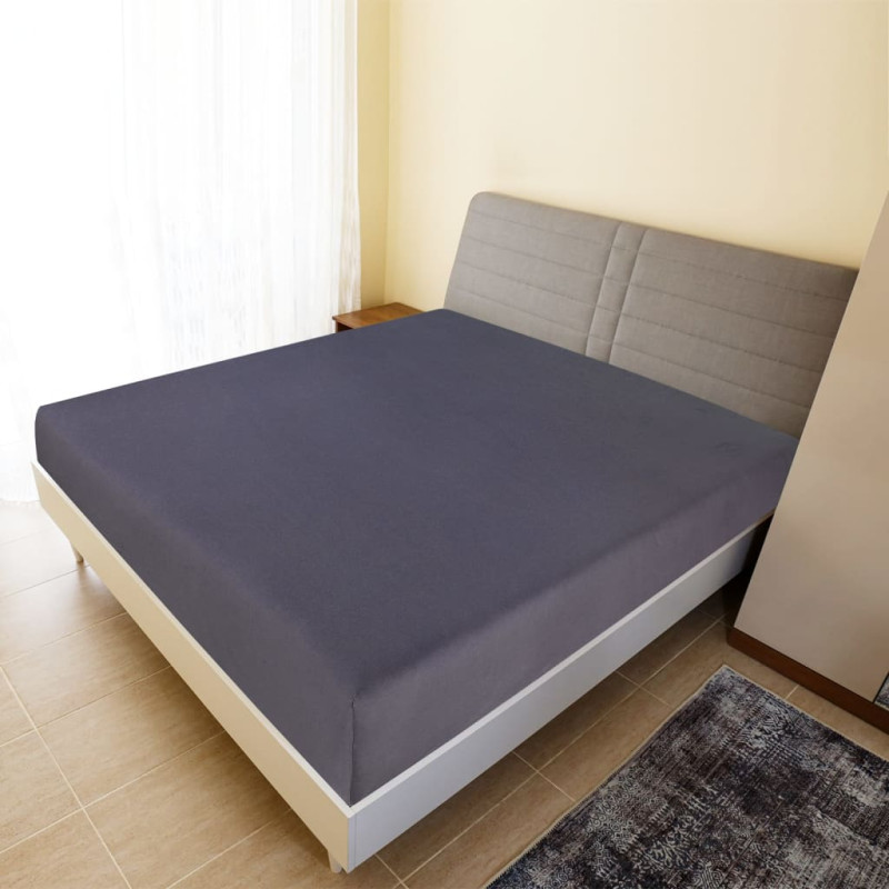 Prześcieradła, 2 szt., antracyt, 140x200 cm, dżersej bawełniany vidaXL