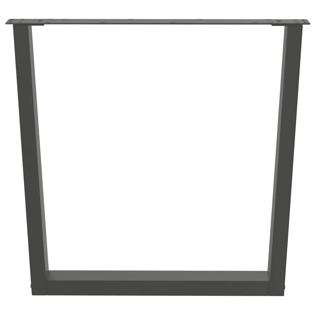 Maison Exclusive - Pieds de table à manger en forme de V, 2 pièces, anthracite, 90 x (72-73,3) cm, acier - 5