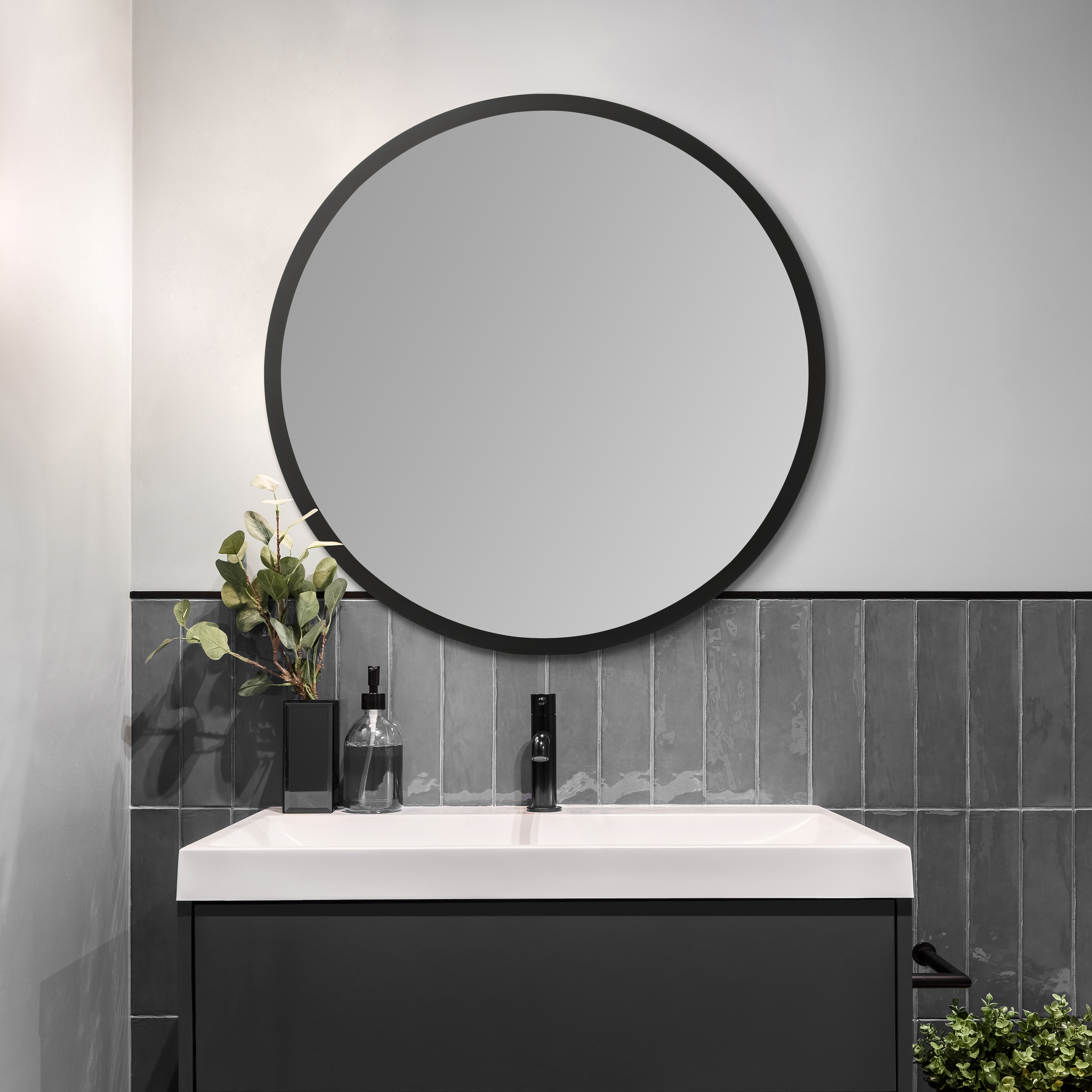 Miroir Led de60 cm de diamètre. Bord noir B-953 + SENSOR TOUCH - 3