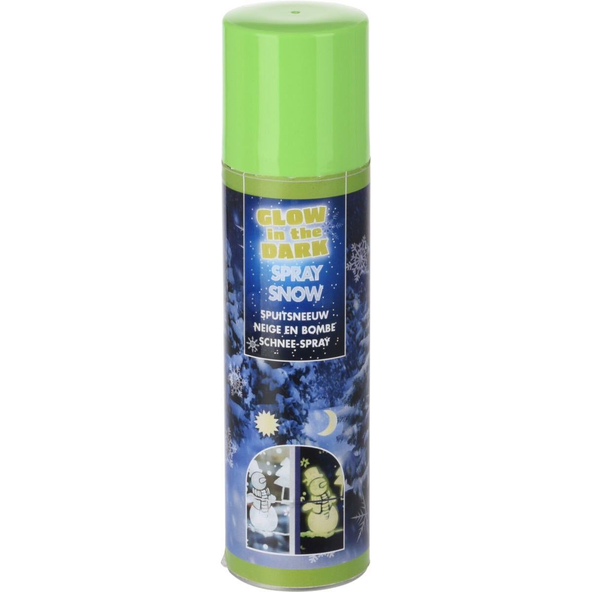 Sztuczny śnieg ozdobny biały spray 150 ml świecący w nocy