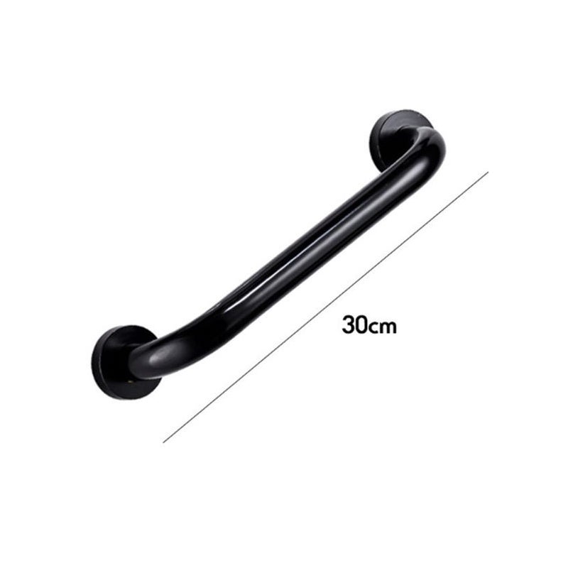 Uchwyt łazienkowy antypoślizgowy dla osób starszych - Specjalna konstrukcja aluminiowego podłokietnika - Czarny 30 cm