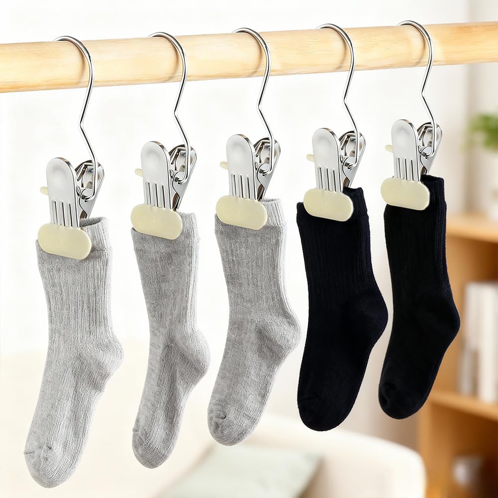 30 Ganci Portatili Per Abiti In Acciaio Inox – Antiscivolo Con Gomma Morbida Per Stivali, Cappelli E Asciugamani