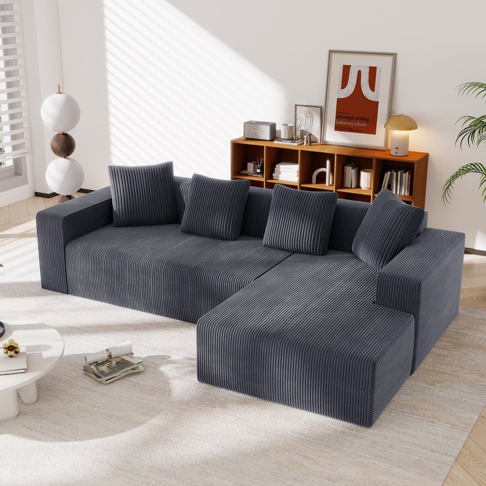Sofa modułowa, łączona, głębokie siedzisko, kompaktowa, nie wymaga montażu