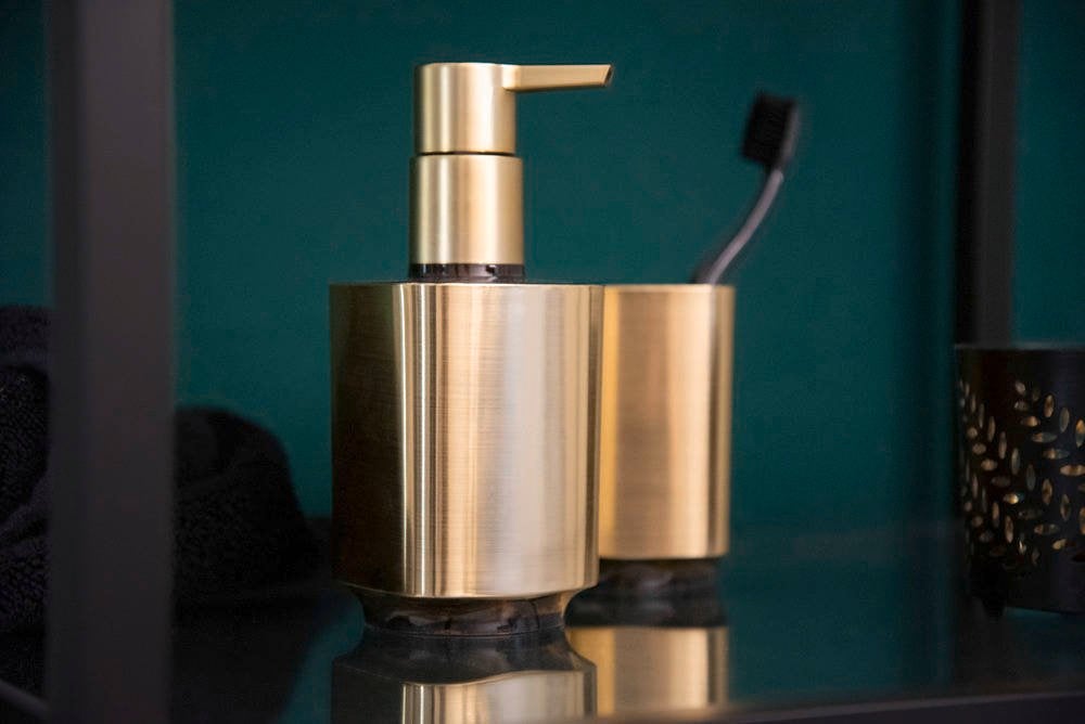 Dispenser Sapone Wenko Auron Oro - Dosatore Riempibile Per Sapone Liquido, Plastica Premium, 300 Ml - Foto 11