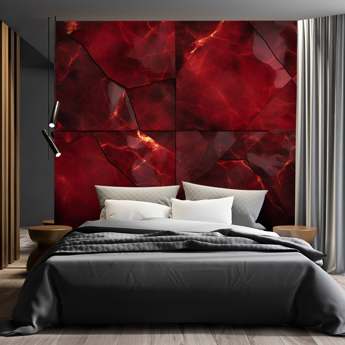 Fototapeta, Czerwony marmur 3D 254x184