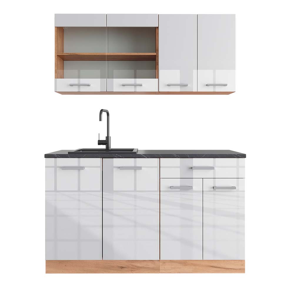 Kitchenette Cuisine Intégrée Vicco R-Line - Chêne Anthracite Ultra-Brillant - Neuve