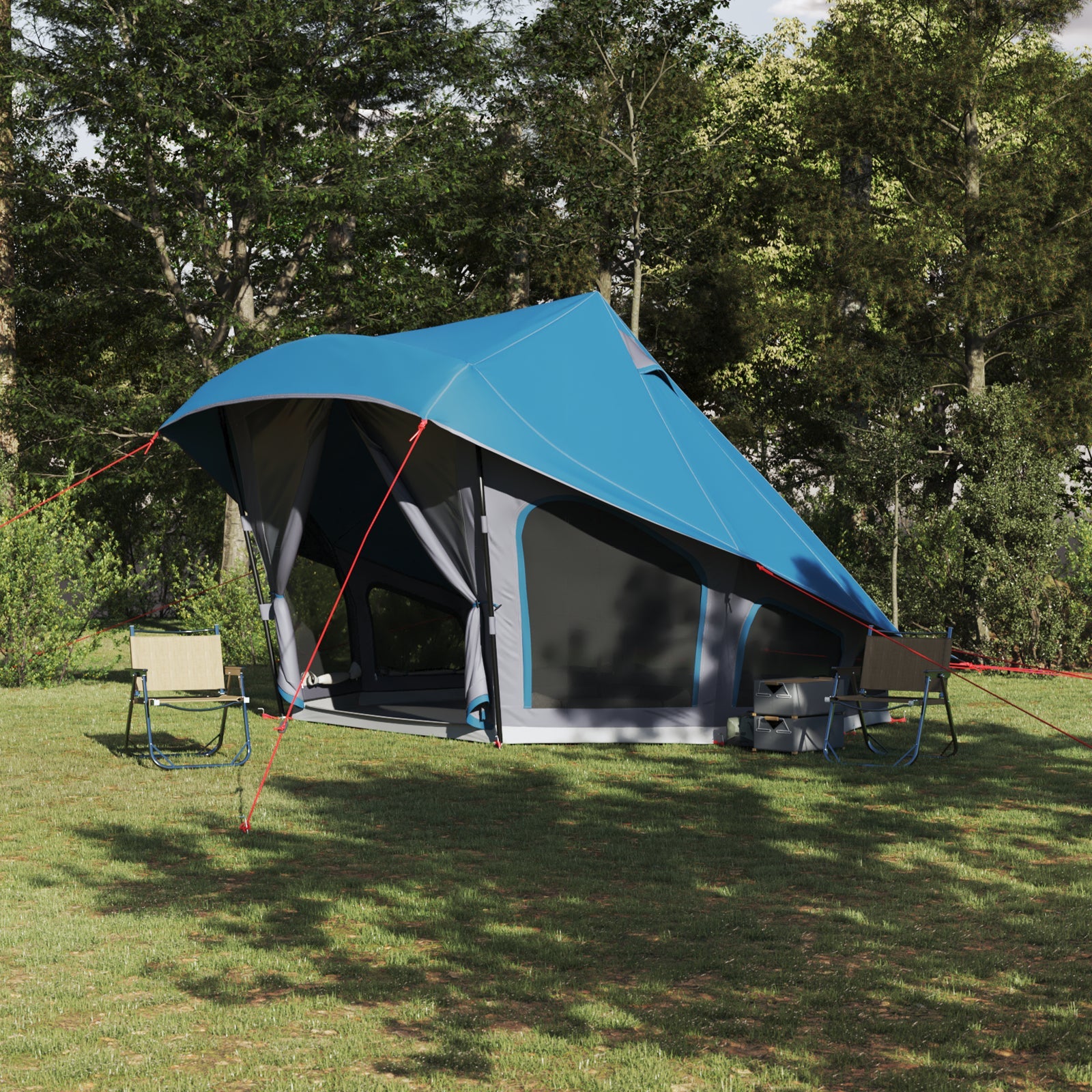 Rodzinny namiot tipi Niebieski i szary 508 x 470 x 300 cm