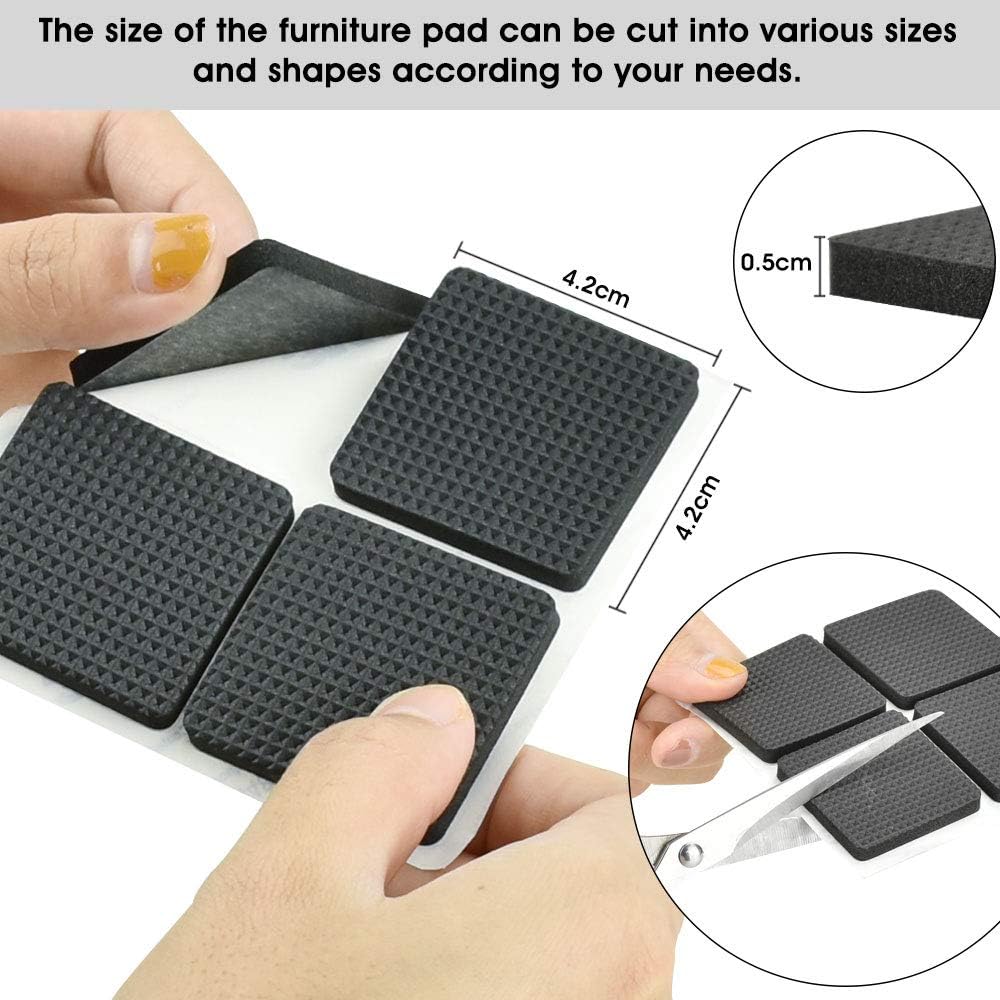 Lot De 2 Patins Antidérapants En Caoutchouc Pour Meubles Et Sols (15 X 30 Cm