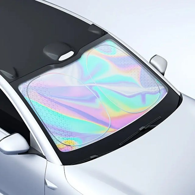 Parasole Per Parabrezza Auto - 140x70 Cm, Con Ventose, Protezione Cruscotto - Foto 9