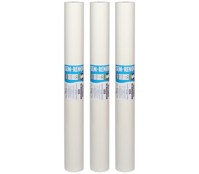 Semin Revêtement Lisse de Rénovation Sem Renov ECO - à Peindre - 150 gr - rouleau 25 x 1 m (lot de 3)