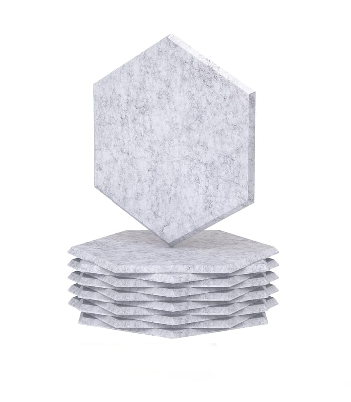 Sześciokątne panele dźwiękochłonne, odpowiednie do studiów, biur, domów, 12 sztuk, 30x26x1 cm, szare