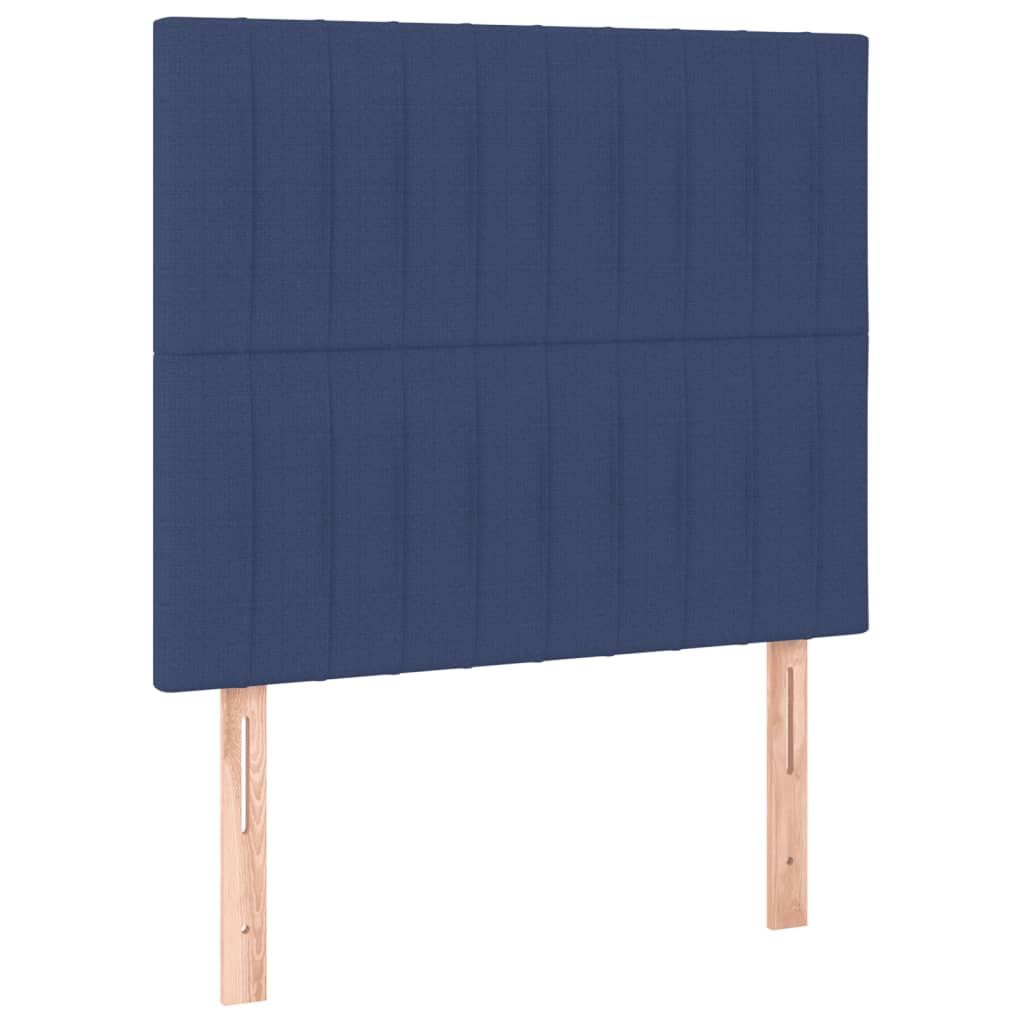 Sommier à lattes de lit avec matelas Bleu 100x200 cm Tissu — COMFORTXL - 6